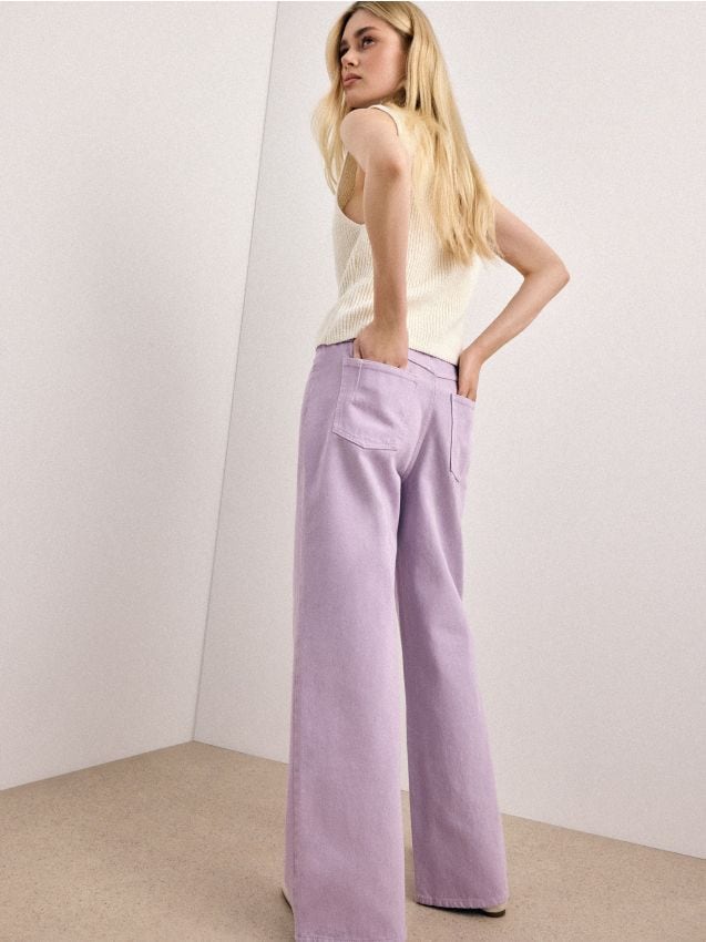 Mohito - Дънки с широк крачол - лилаво