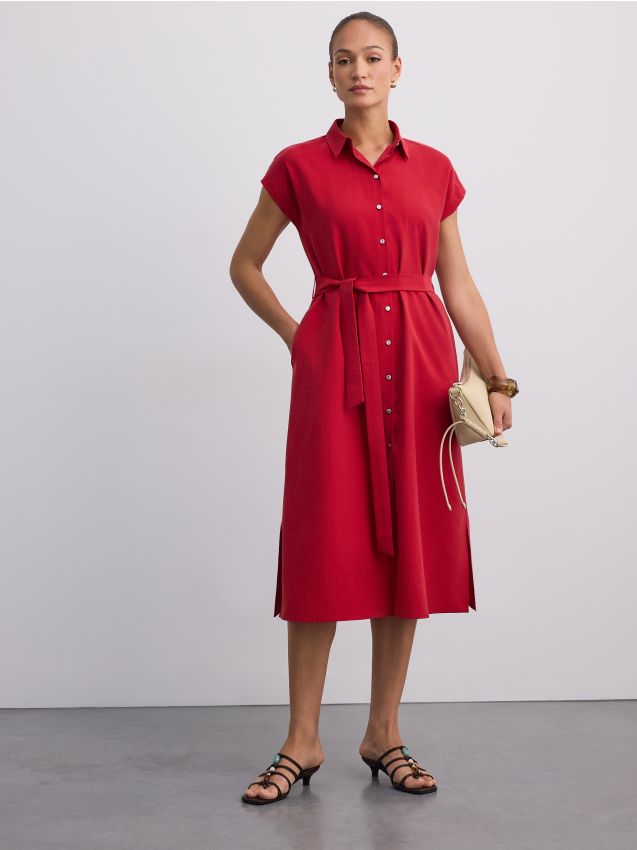Rochie midi tip cămașă