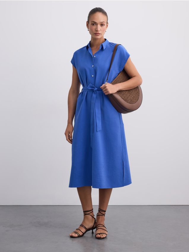 Rochie midi tip cămașă