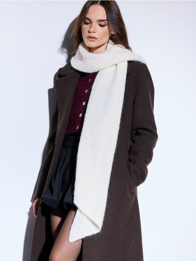 Mohito - Fular cu adaos de lână de alpaca - Alb