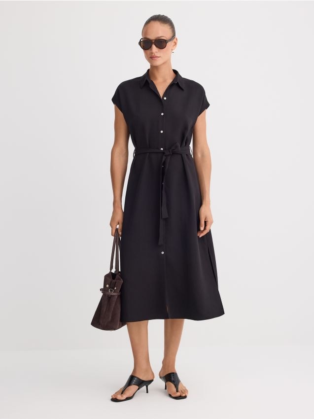 Rochie midi tip cămașă
