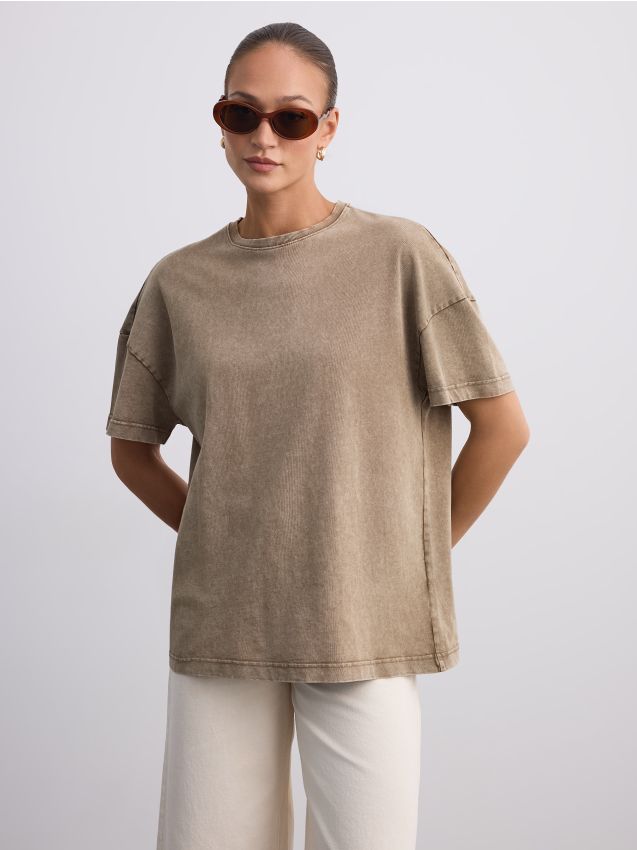 Mohito - LADIES` T-SHIRT - maslinasta