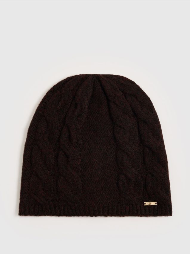 Mohito - Жарсена шапка beanie - тъмно кафяво