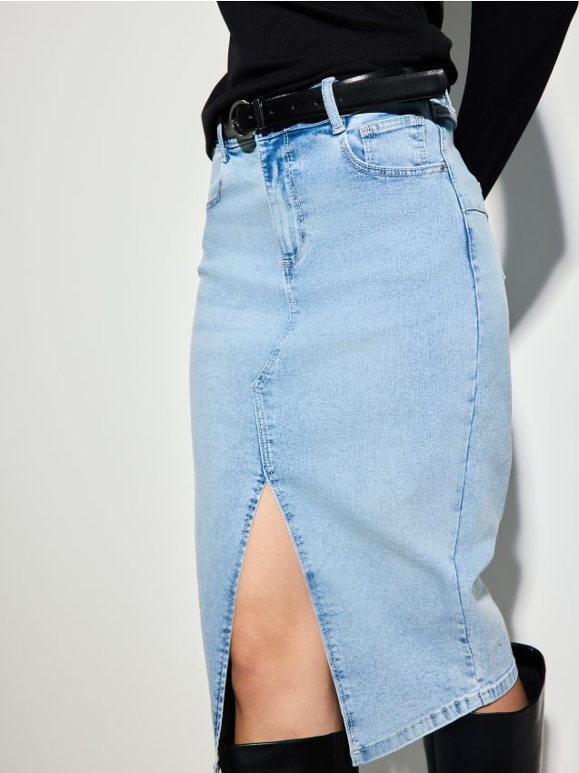 Fustă midi de blugi