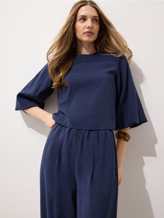 Mohito - Блуза със съдържание на модал - нави