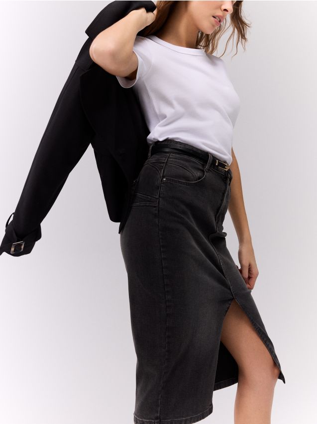 Mohito - Дънкова миди пола - черен