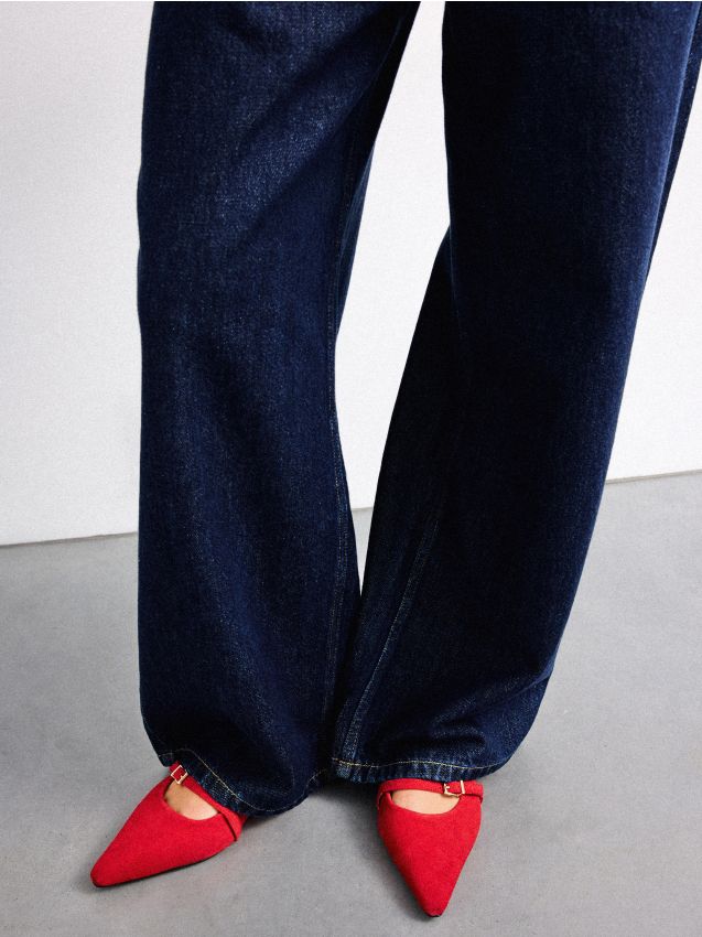 Mohito - Кожени обувки балерина - червен