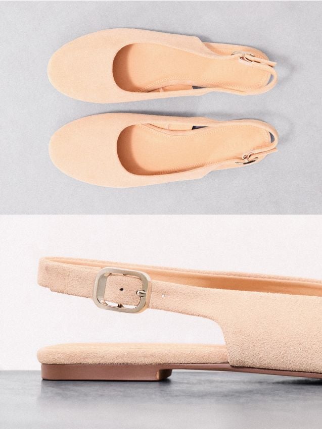 Mohito - Кожени обувки балерина - бежово