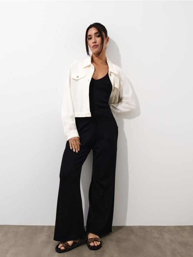 Mohito - Рипсен топ - черен