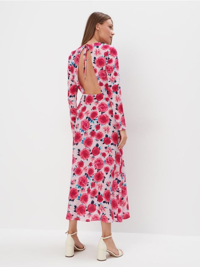 Midikleid mit Blumenmuster Farbe Pink - MOHITO - 384AW-39P