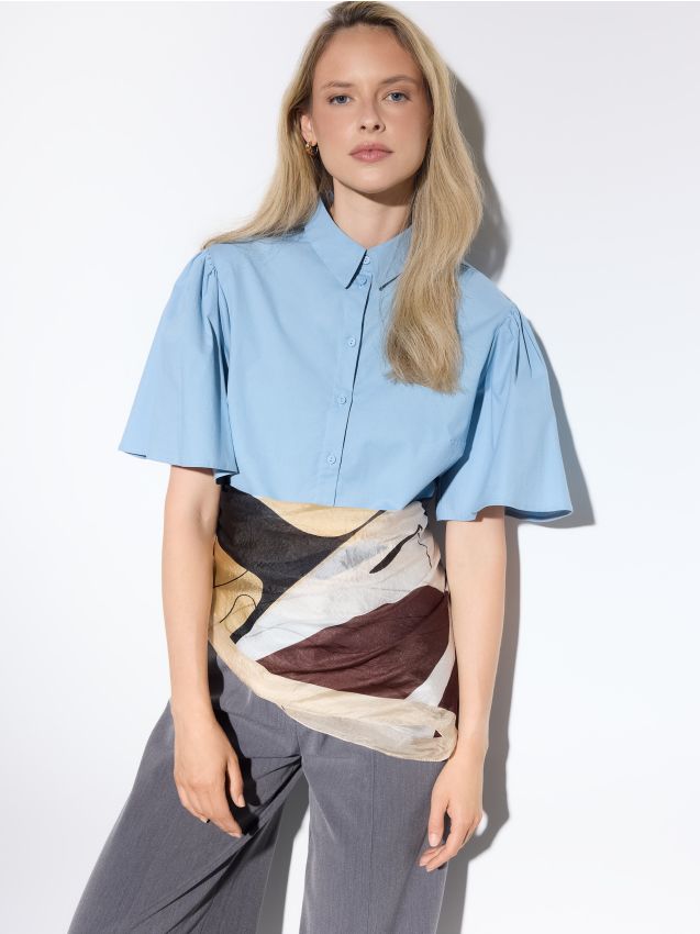 Mohito - Риза с къси ръкави - син