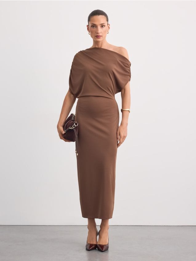 Rochie midi cu falduri