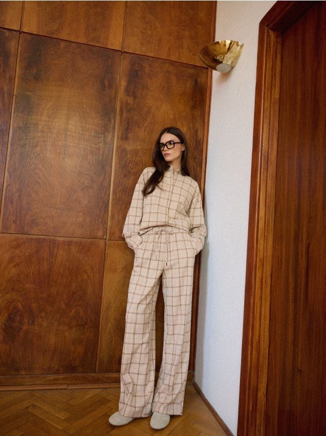 Mohito - Кариран панталон - бежово