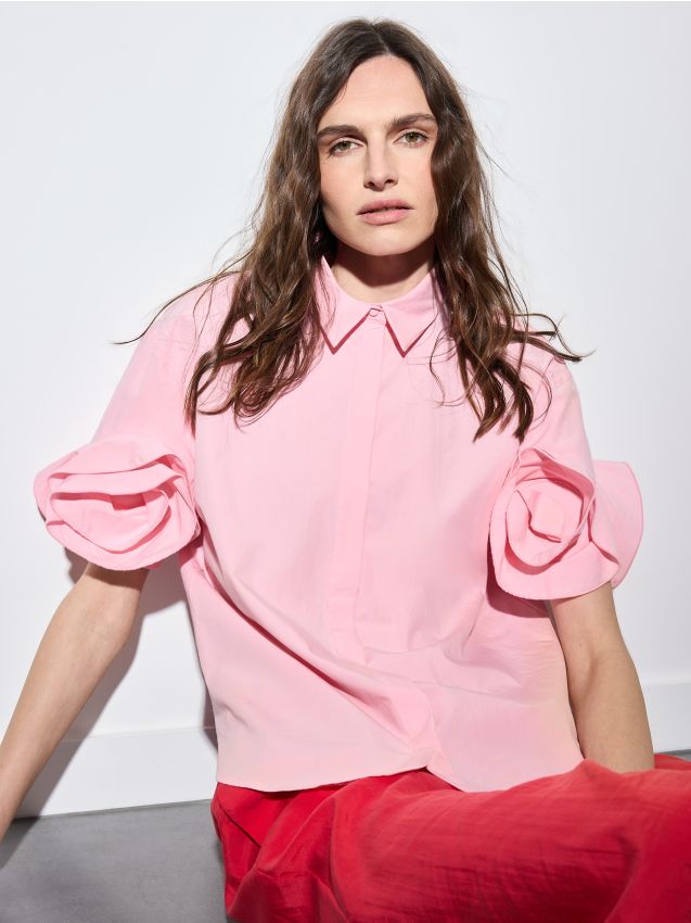 Mohito - Риза от смес с лиоцел - пастелно розово