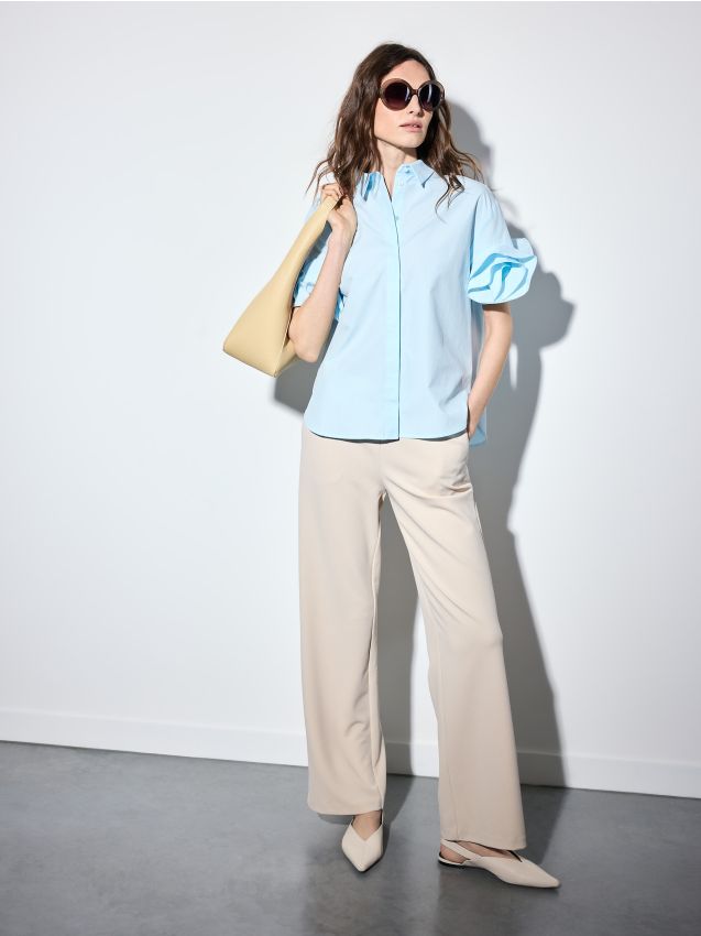 Mohito - Риза от смес с лиоцел - син