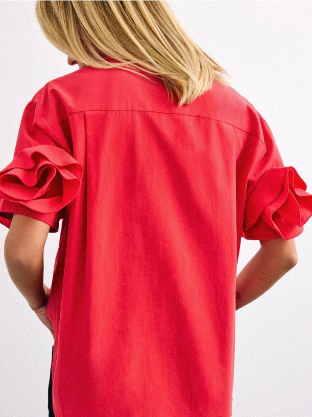 Mohito - Риза от смес с лиоцел - червен