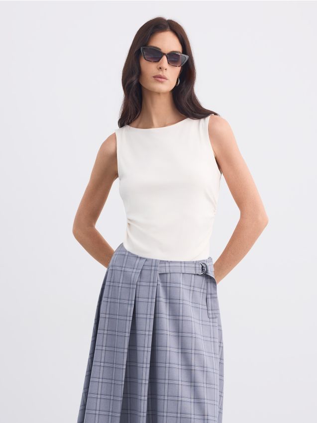 Bluza z naborki - krem