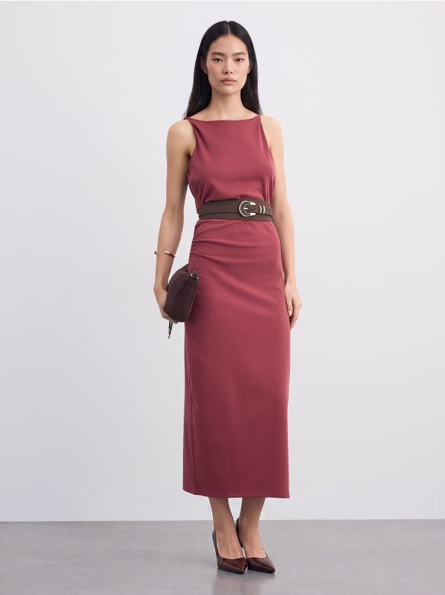 Rochie maxi cu falduri