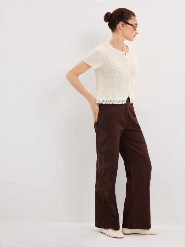 Mohito - Панталон wide leg - тъмно кафяво