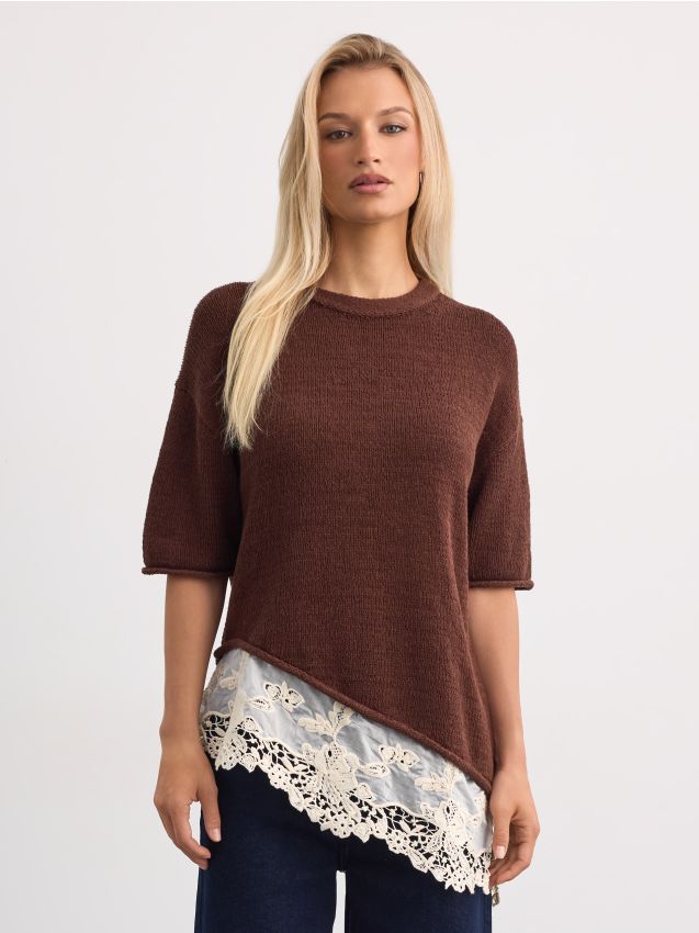 LADIES` SWEATER - rjava
