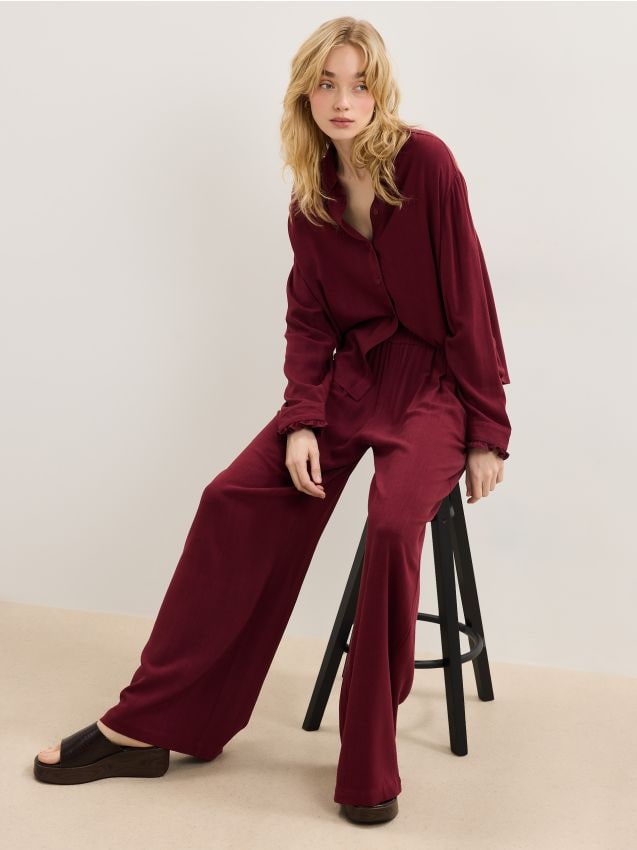 Mohito - Панталон wide leg - червен