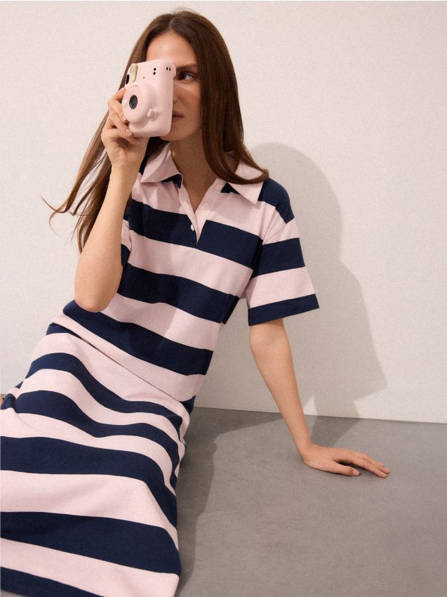 Rochie midi cu dungi