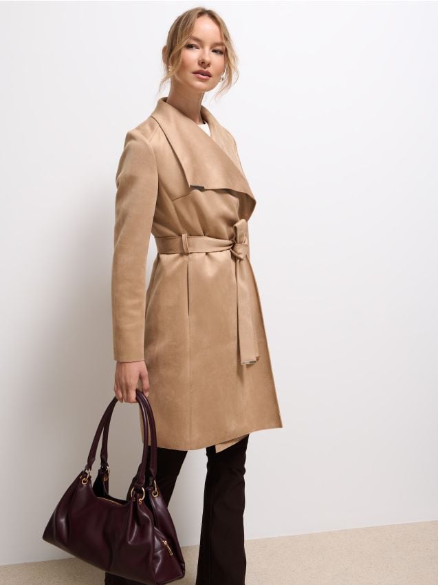 Mohito - Палто от изкуствен велур - кафяво