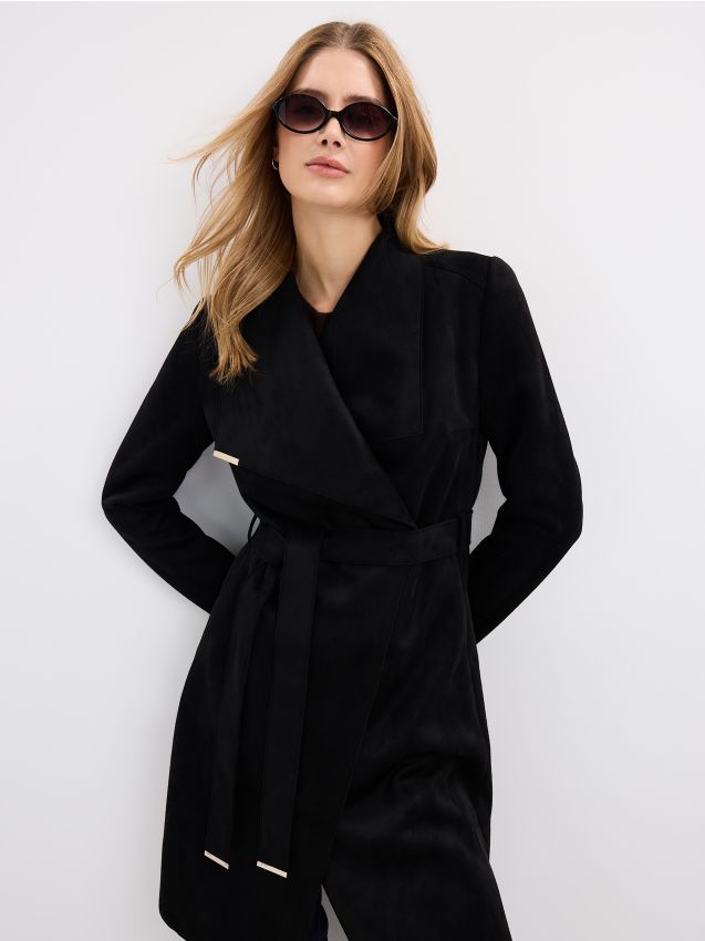 Palton cu efect de piele întoarsă