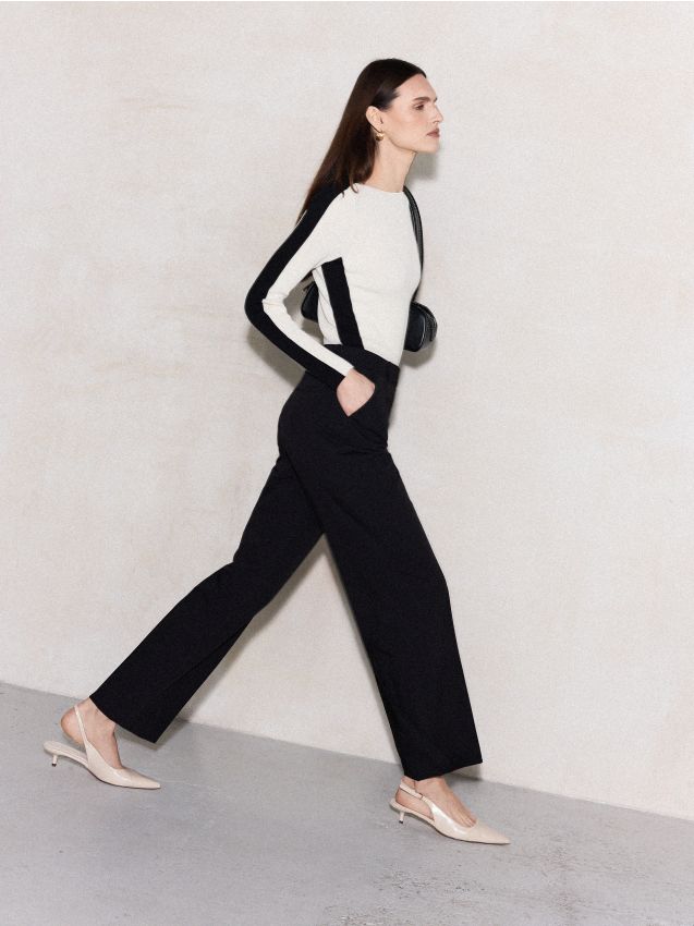 Mohito - Панталон flare - черен