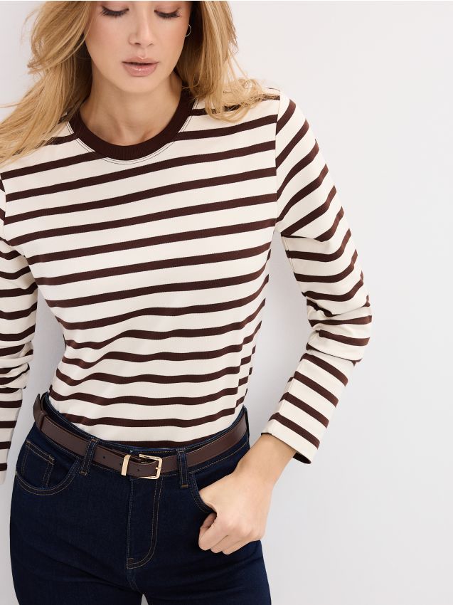 Mohito - Памучен топ - кремaво