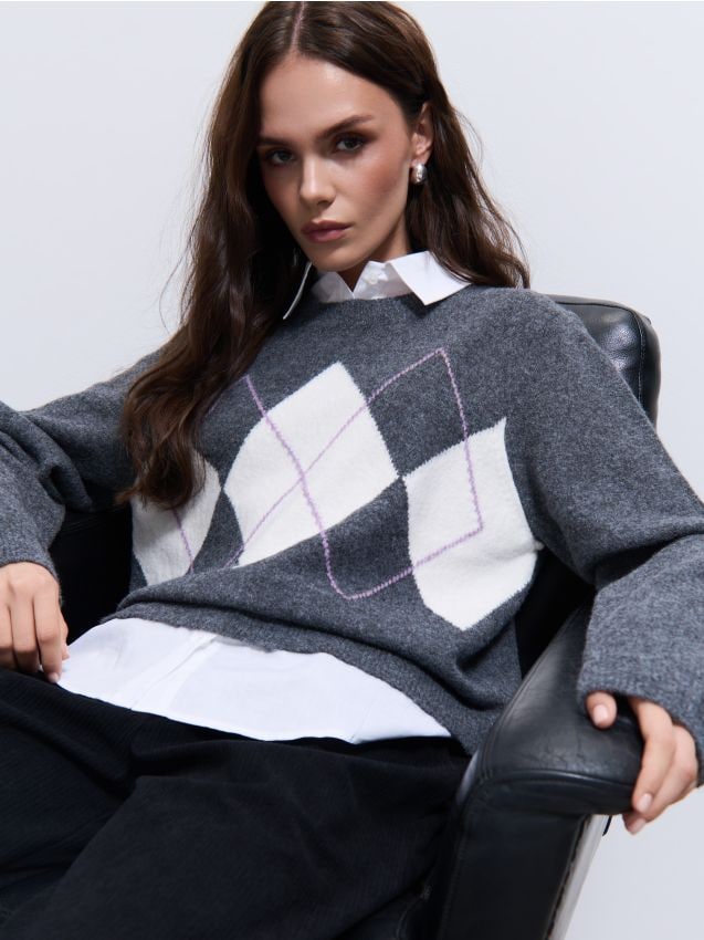 Pulover cu adaos de lână