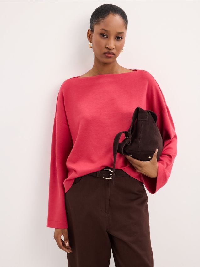 Mohito - Блуза със съдържание на модал - червен