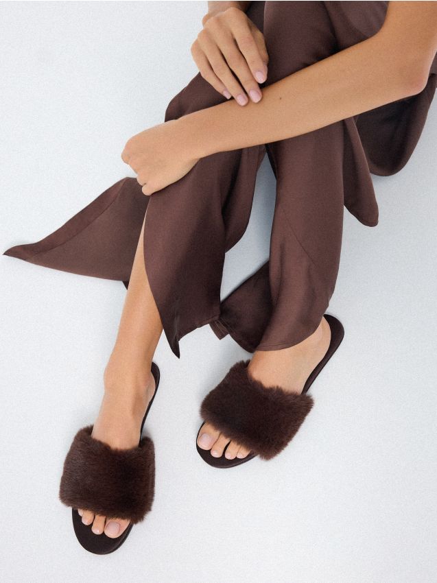 Σαγιονάρες με τεχνητή γούνα - MOHITO