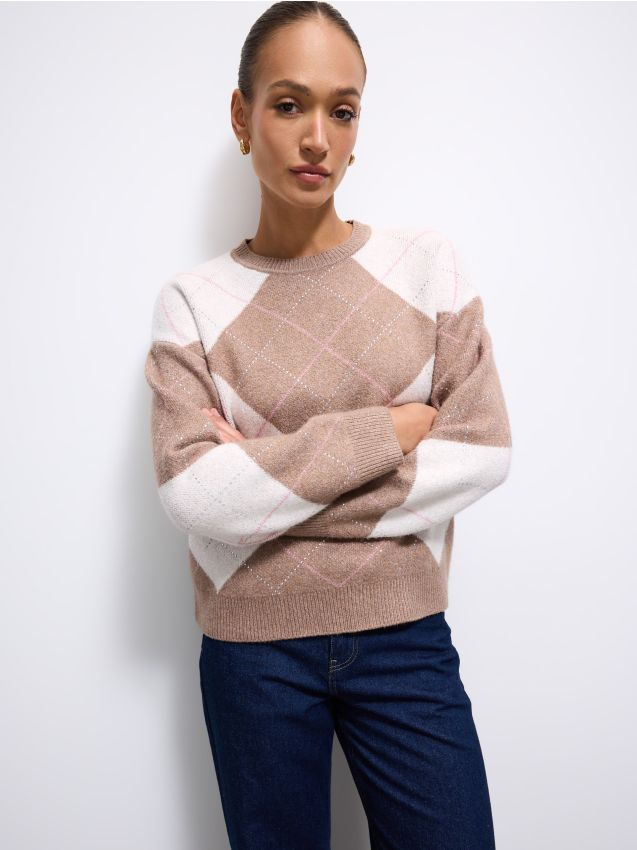 Pulover cu model geometric