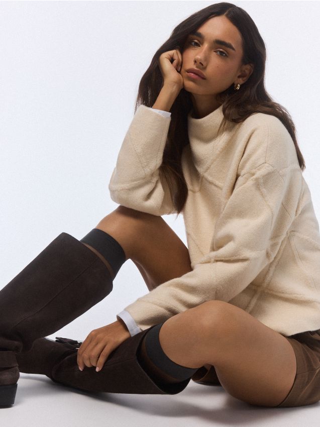 Pulover cu guler polo