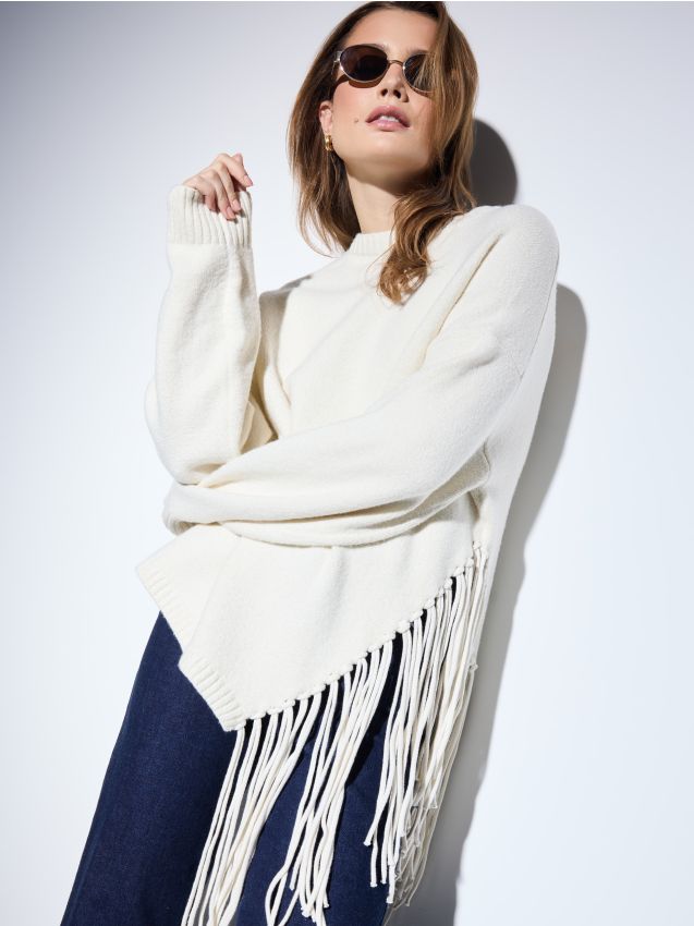 Pulover cu franjuri