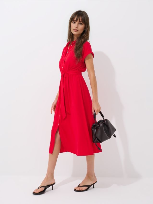 Rochie midi roșie