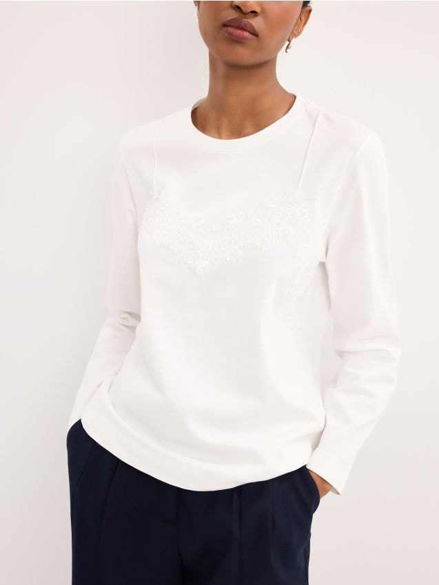 Mohito - Блуза с дълъг ръкав - бяло