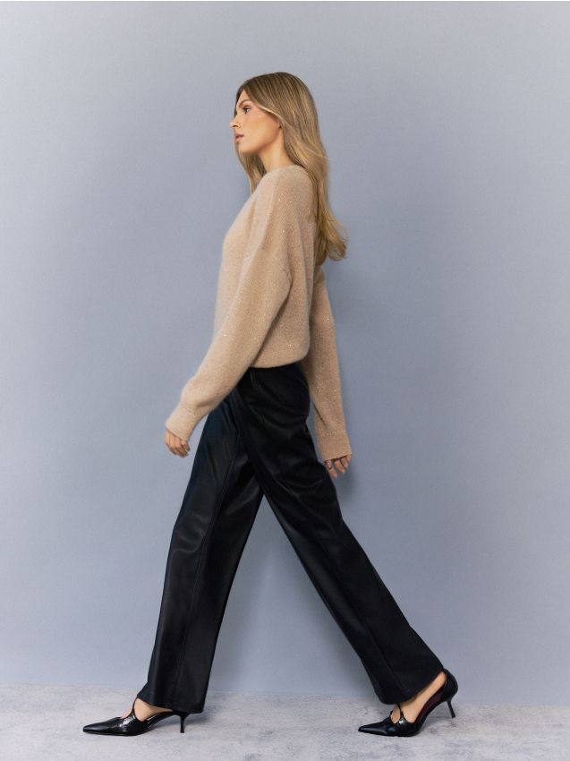 Mohito - Панталон от изкуствена кожа - черен