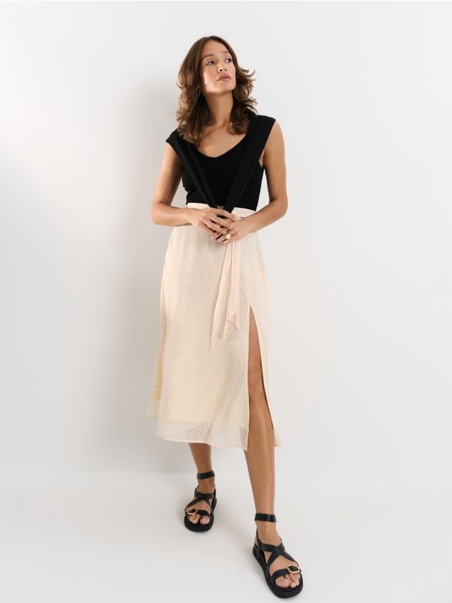 Mohito - Миди пола с цепка - бежово