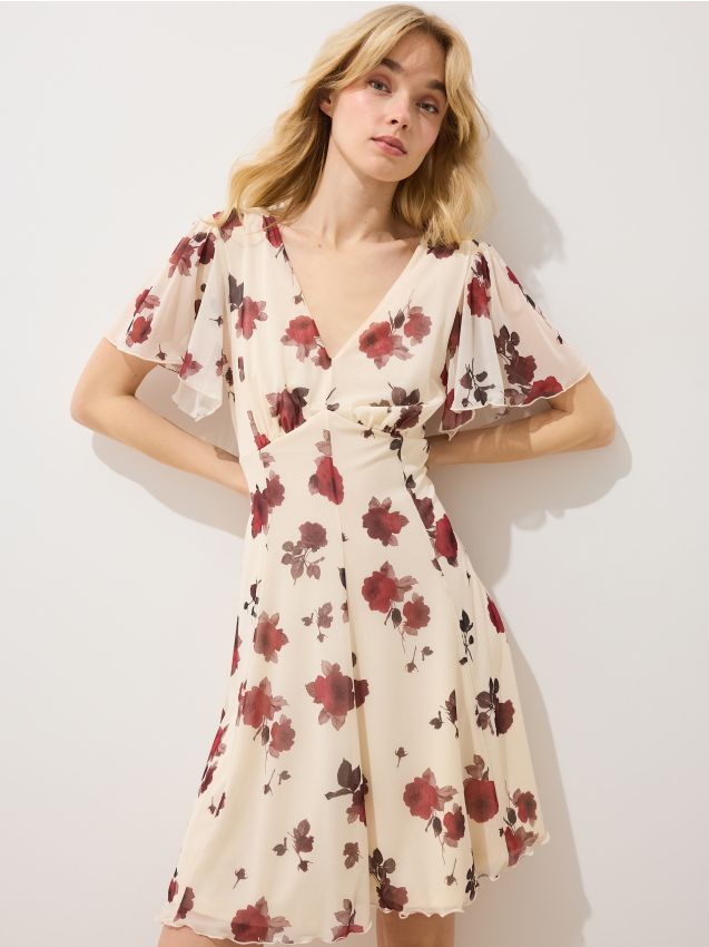 Mohito - Мини рокля от мрежеста плетка - бежово