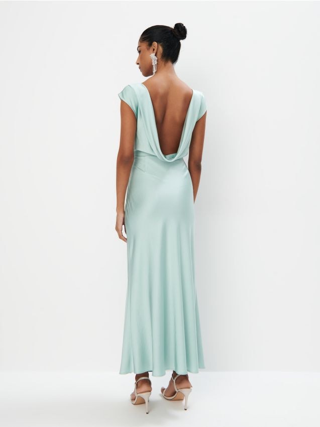 Satynowa sukienka maxi - MOHITO