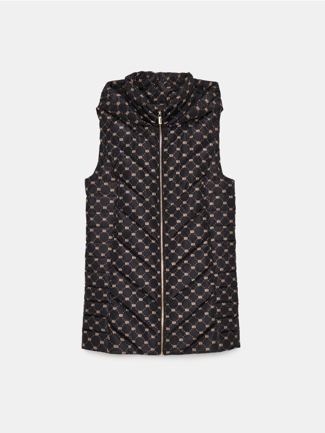 Mohito - Tepitud vest kapuutsiga - must