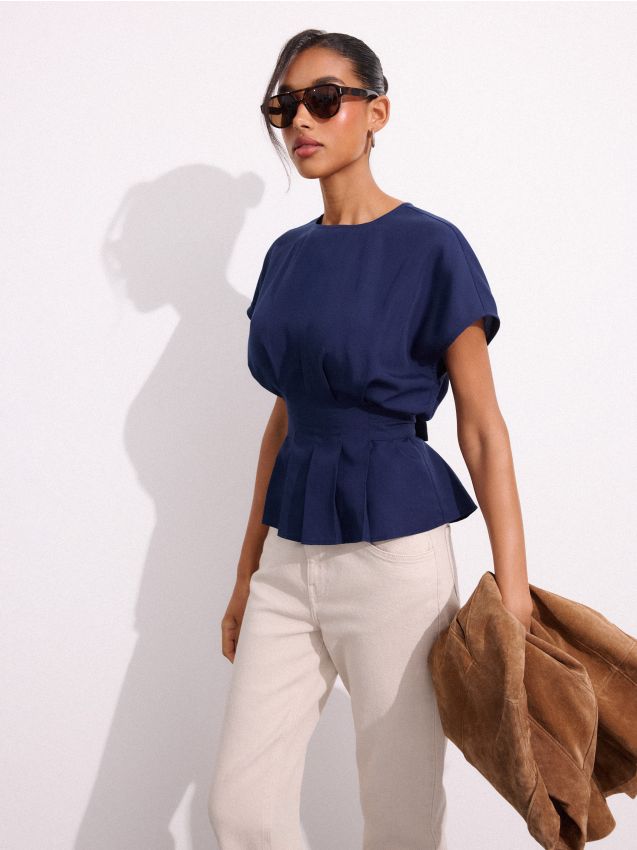Mohito - Bluza s kimono rukavima - mornarsko plava