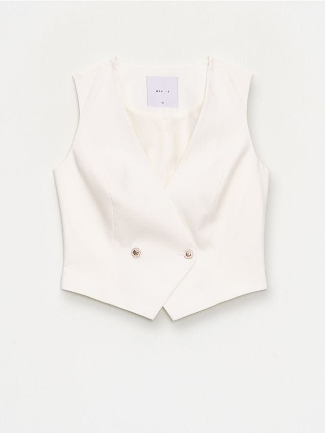 Mohito - Елегантен елек - кремaво