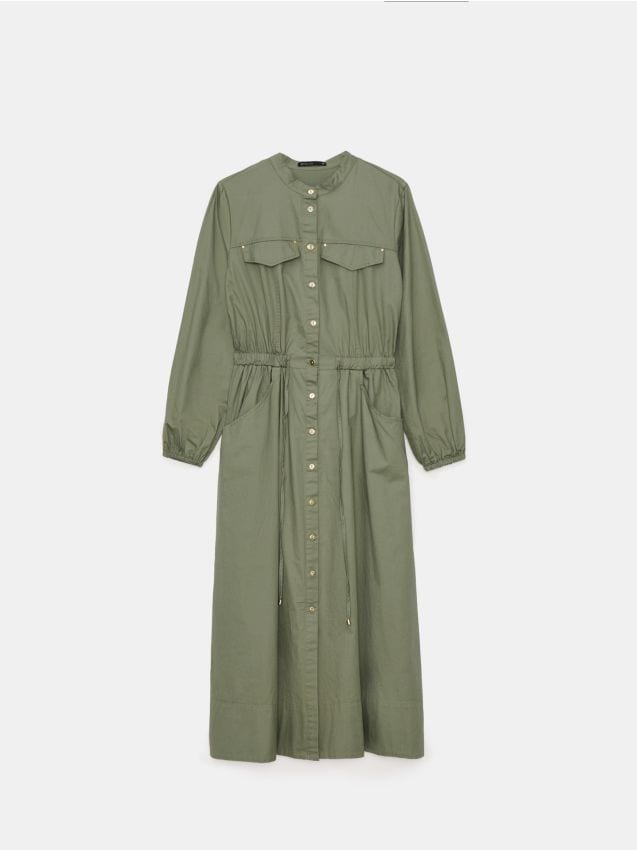 Mohito - Midipikkuses puuvillane särkkleit - khaki