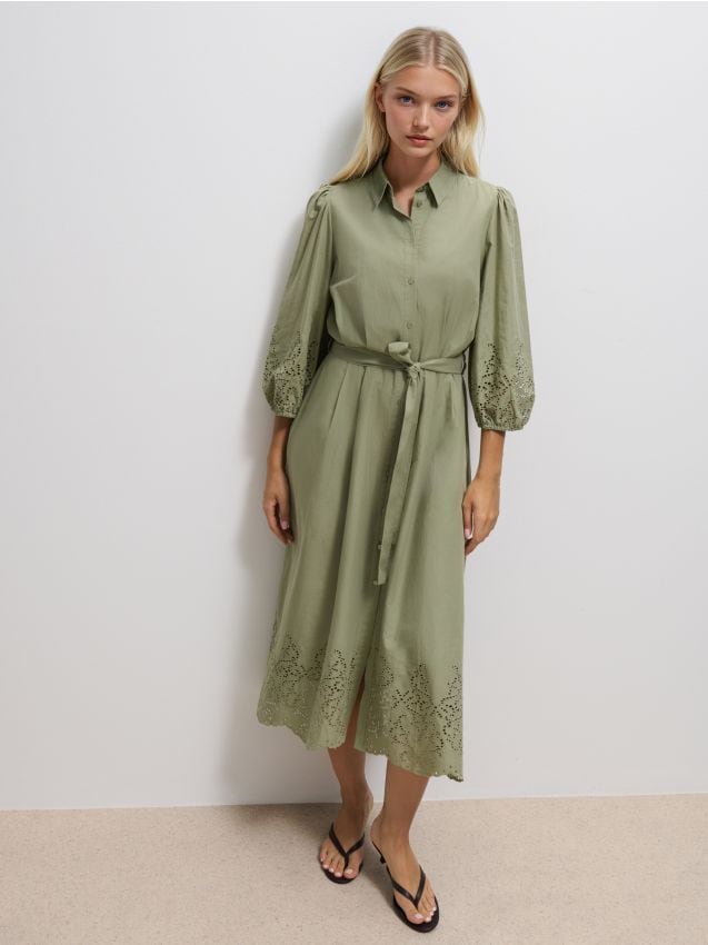 Rochie maxi tip cămașă