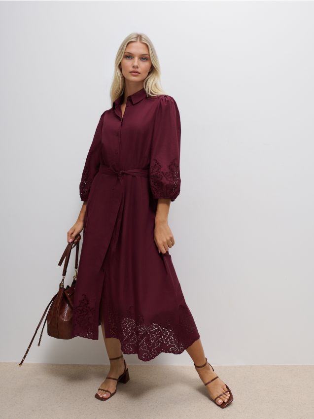 Rochie maxi tip cămașă