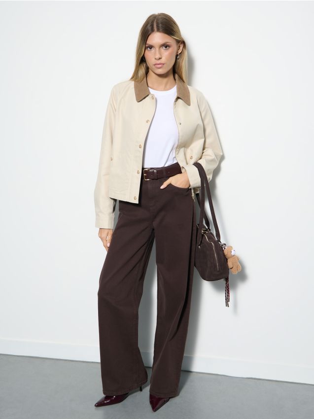 Mohito - Дънки с широк крачол - тъмно кафяво