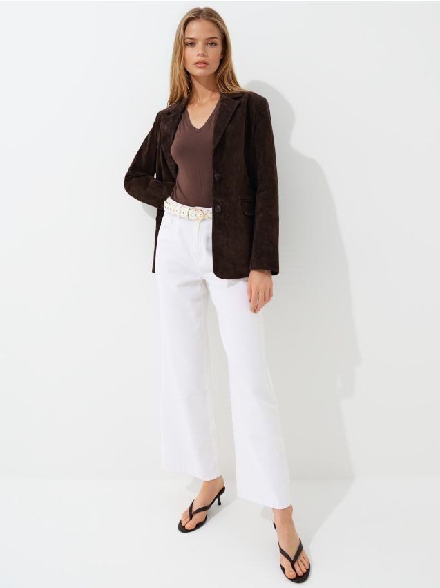 Mohito - Тениска с остро деколте - кафяво